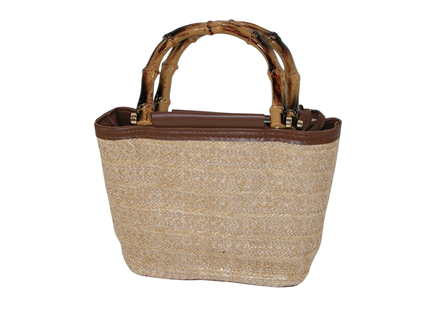 Woven Handbag Small with Bamboo Handle GF4923