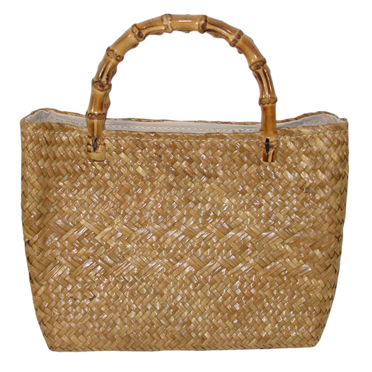 Woven Handbag Tote Bamboo Handle GF4927