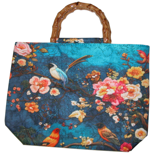 Bamboo Birds and Flowers Tote Bag GF4917