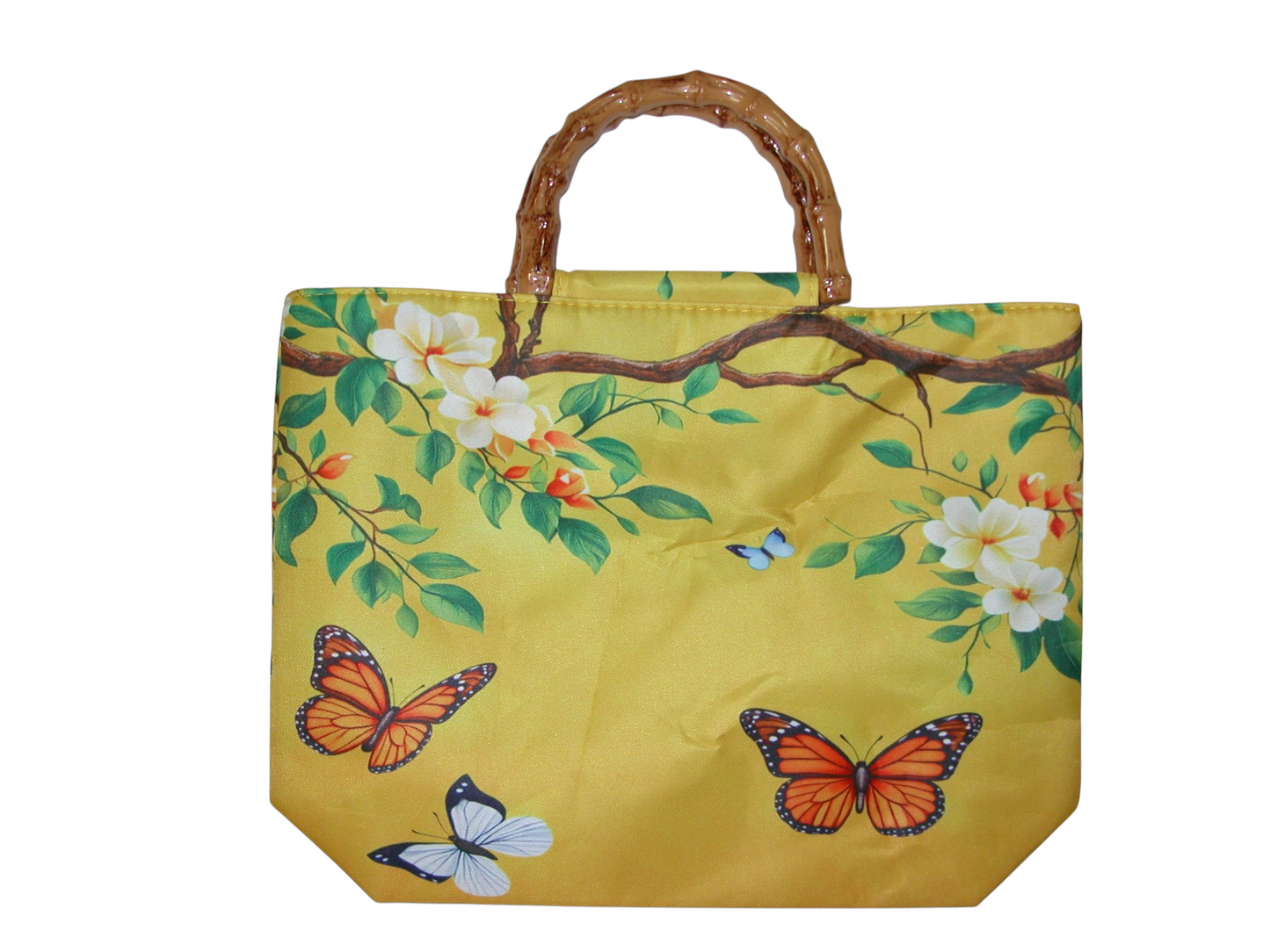 Bamboo Handbag Yellow with Butterflies GF4913