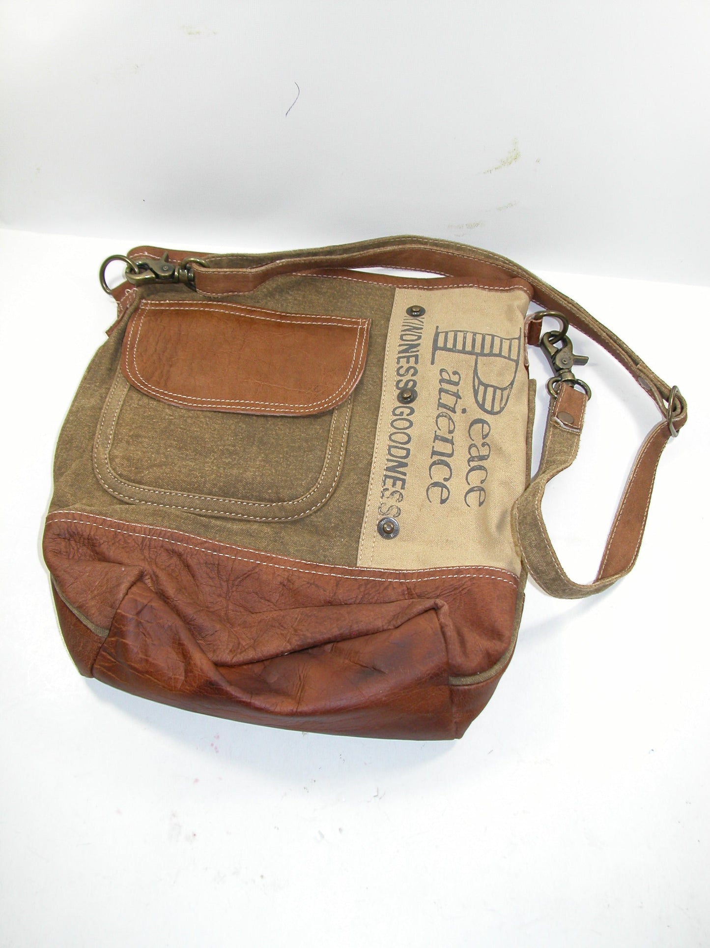 Peace Canvas Pocket Handbag Purse GF3499