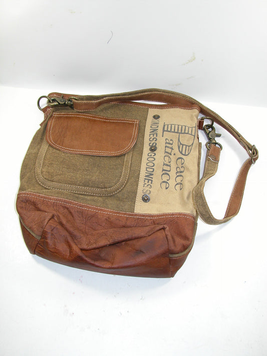 Peace Canvas Pocket Handbag Purse GF3499