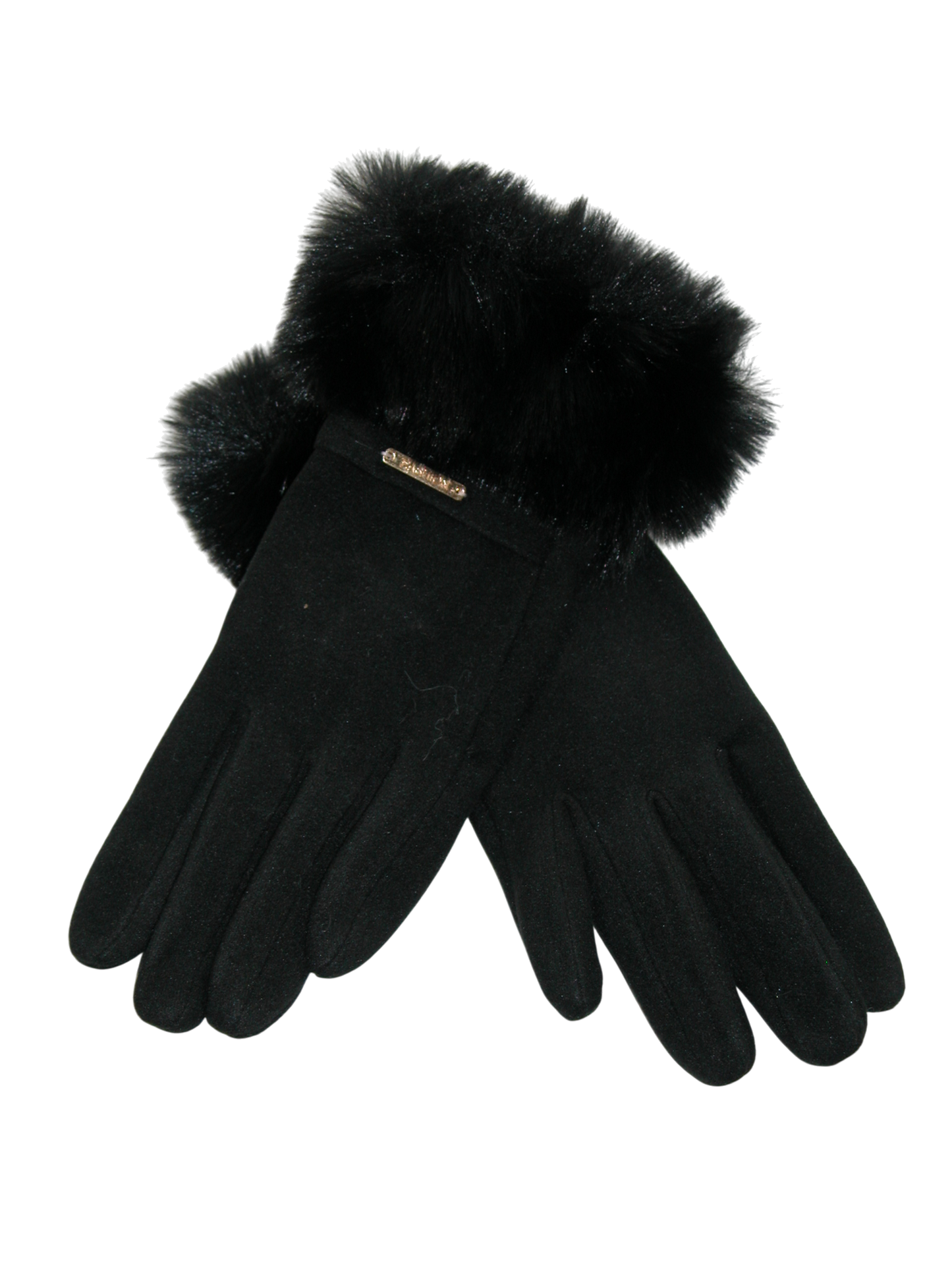 Sueded Glove Fur Cuff GF3525 Black