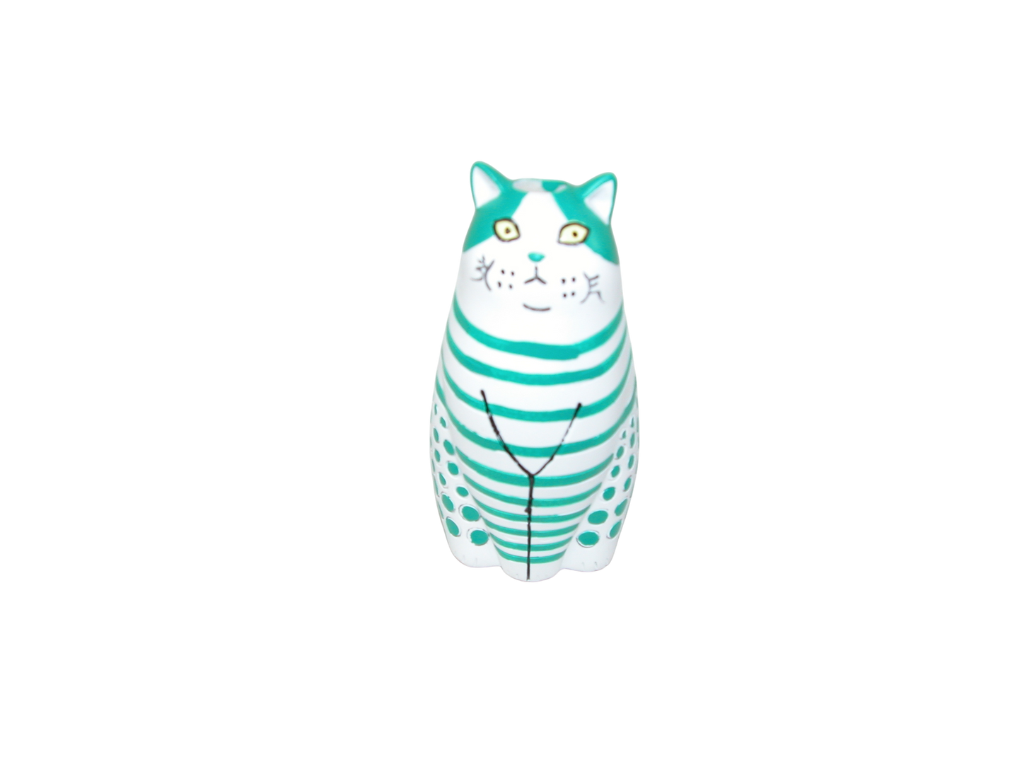 Painted Cat Bud Vase GF3541 Green