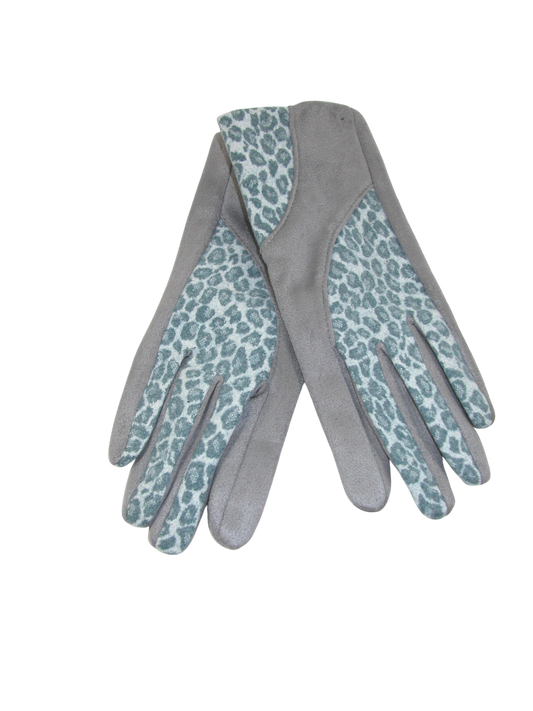 Animal Print Glove Suede GF3586 Grey