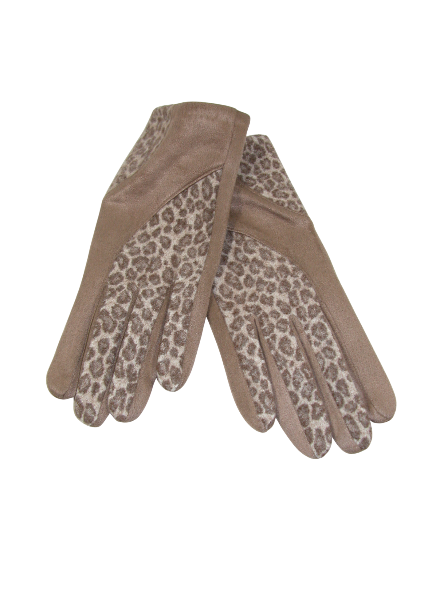 Animal Print Glove Suede GF3587 Tan