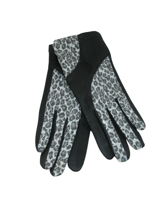 Animal Print Glove Suede GF3588 Black