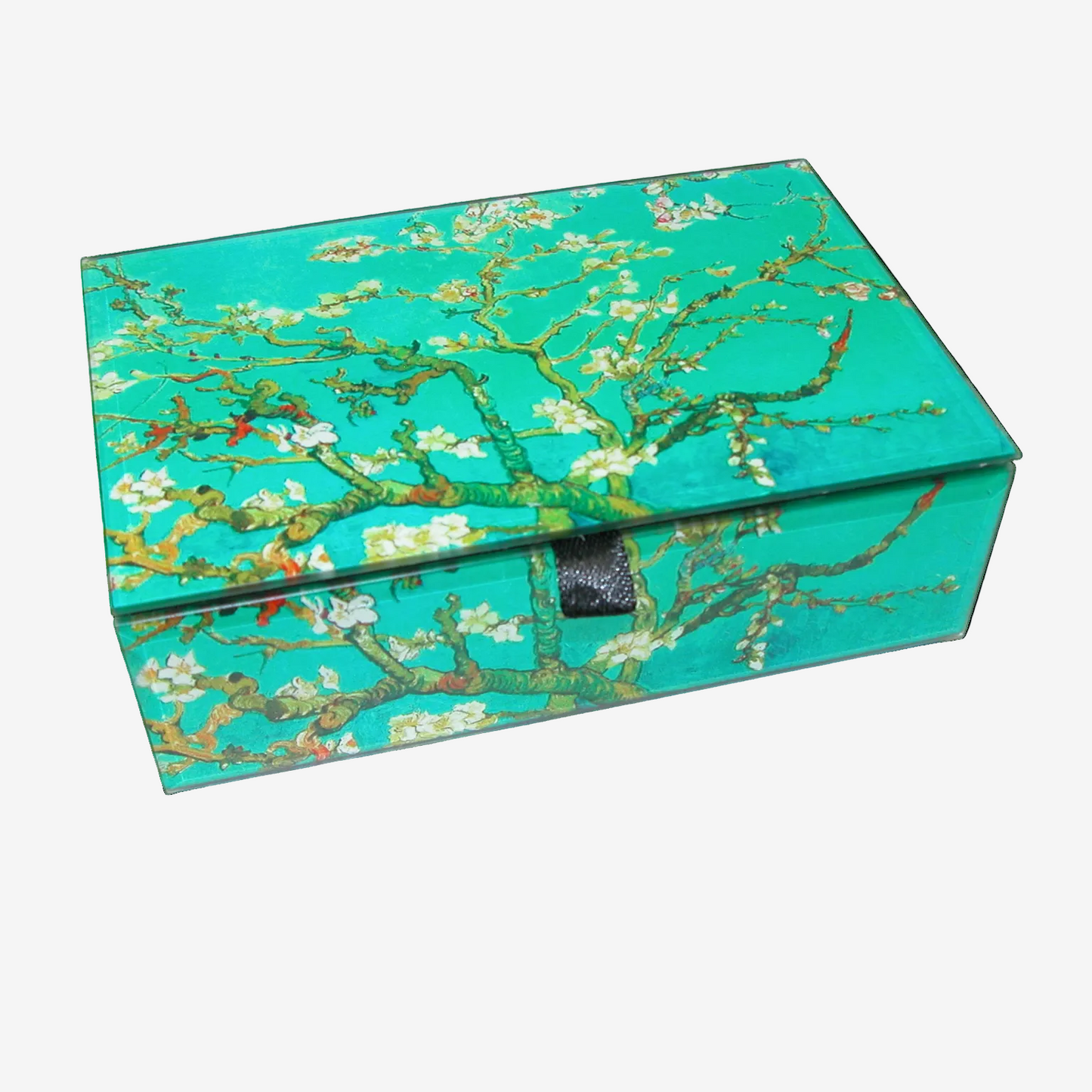 Glass Keepsake Box, Almond Blossoms (GF3575)