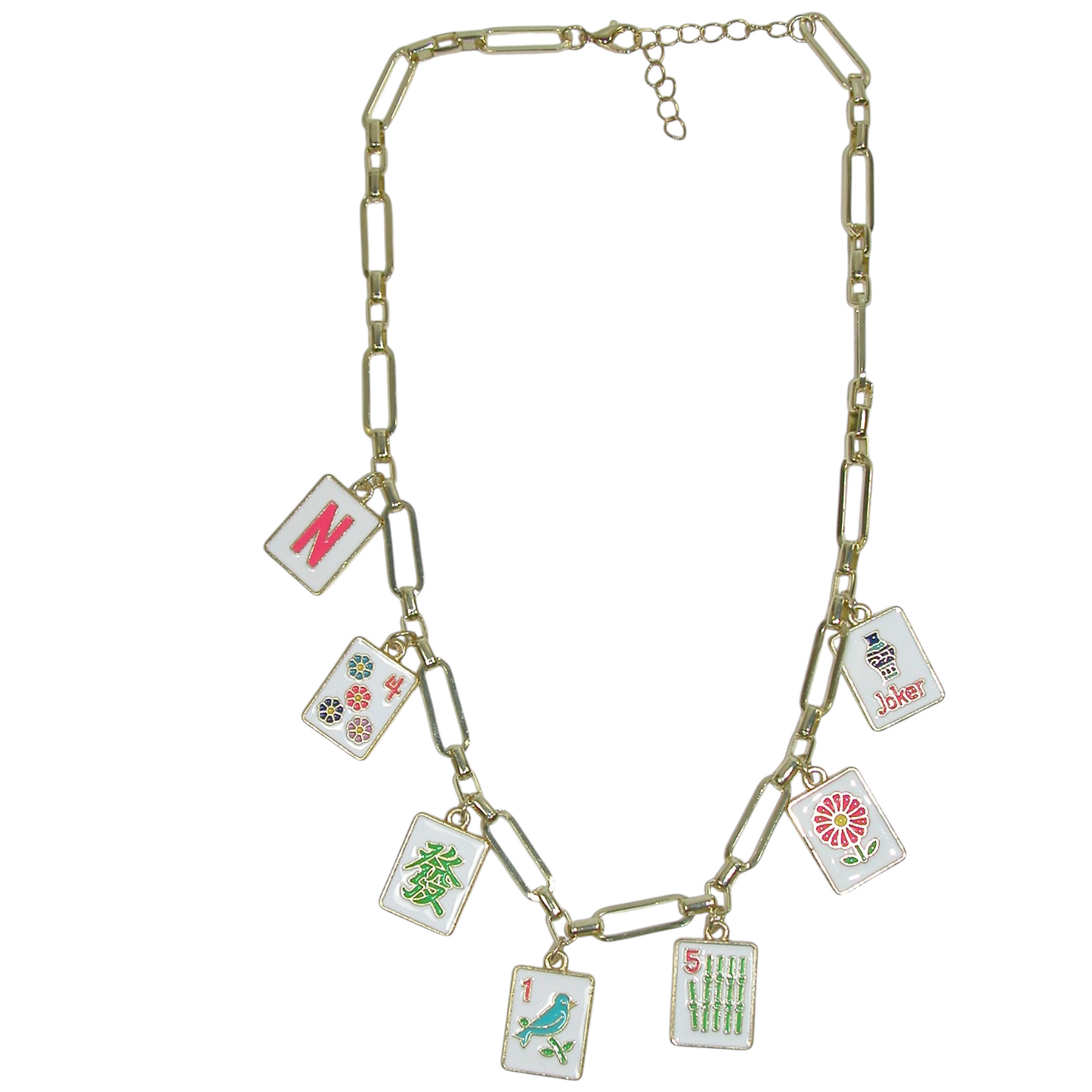 N5608 Mahjong Tile Charm Necklace