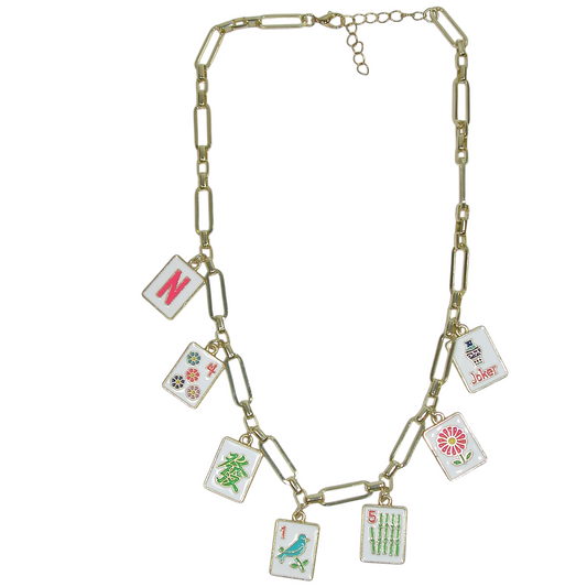 N5608 Mahjong Tile Charm Necklace