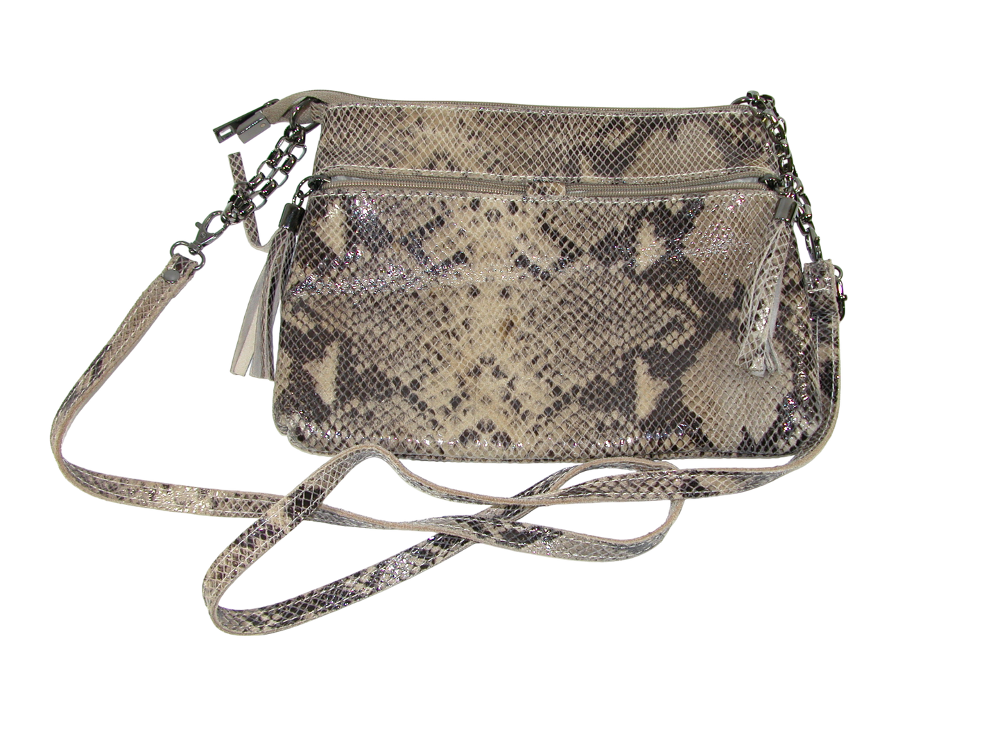 Snake Print Leather Crossbody Handbag GF3584