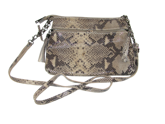 Snake Print Leather Crossbody Handbag GF3584