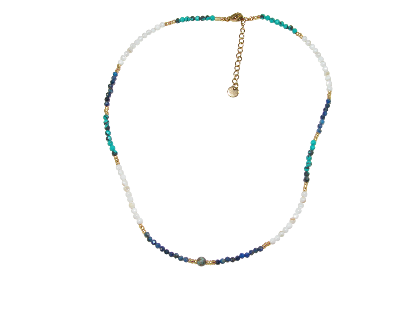 Turquoise Lapis Pearl Choker Necklace GF3629