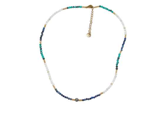 Turquoise Lapis Pearl Choker Necklace GF3629