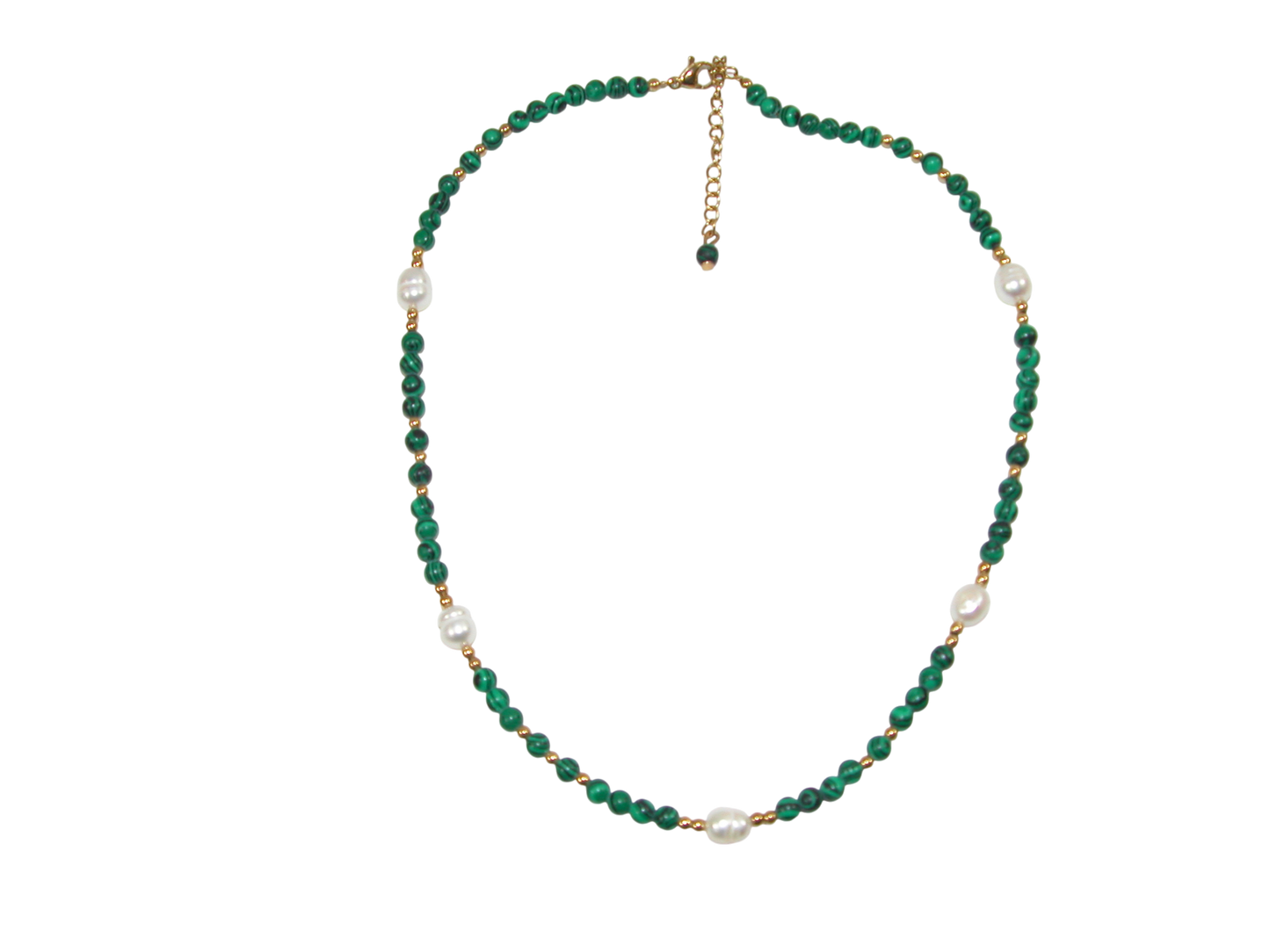 Malachite Pearl Choker Necklace GF3625