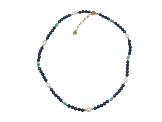Lapis Pearl Turquoise Choker Necklace GF3623