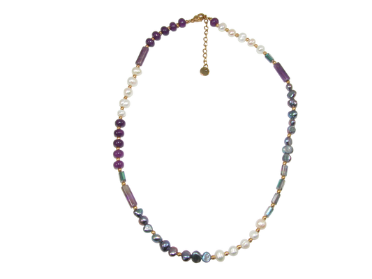 Purple Pearl Choker Necklace GF3622