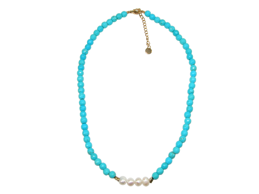 Turquoise Pearl Choker Necklace GF3619