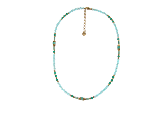 Blue Green Choker Necklace GF3617