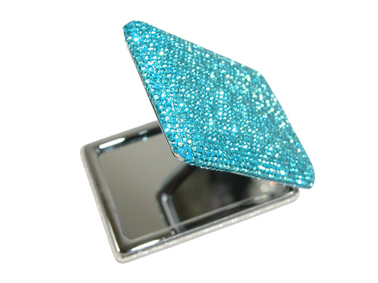 Turquoise Crystal Bling Compact Mirror(GF4488)