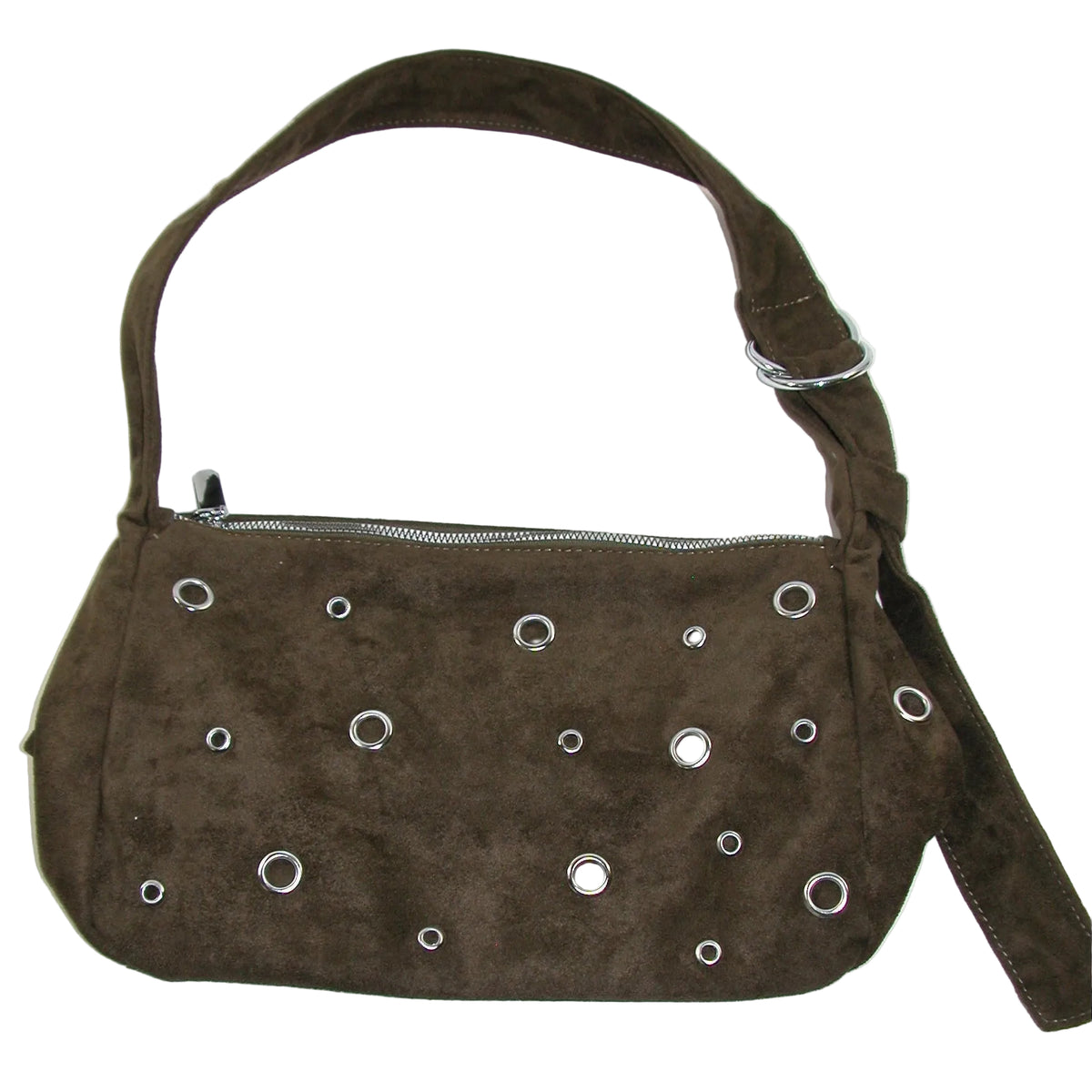 Green Suede Pruse Shoulder Bag with Grommets GF5356