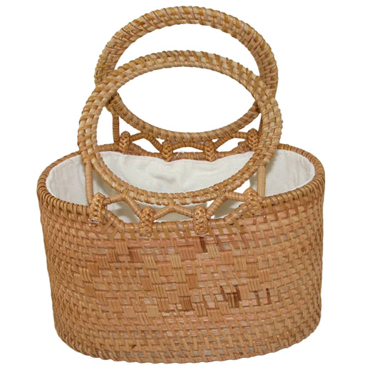 Rattan Woven Rectangular Shoulder Handbag GF4978