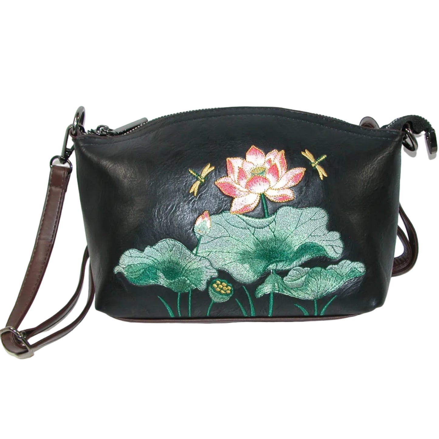 Embroidered Lotus Cross Body GF4972 Black