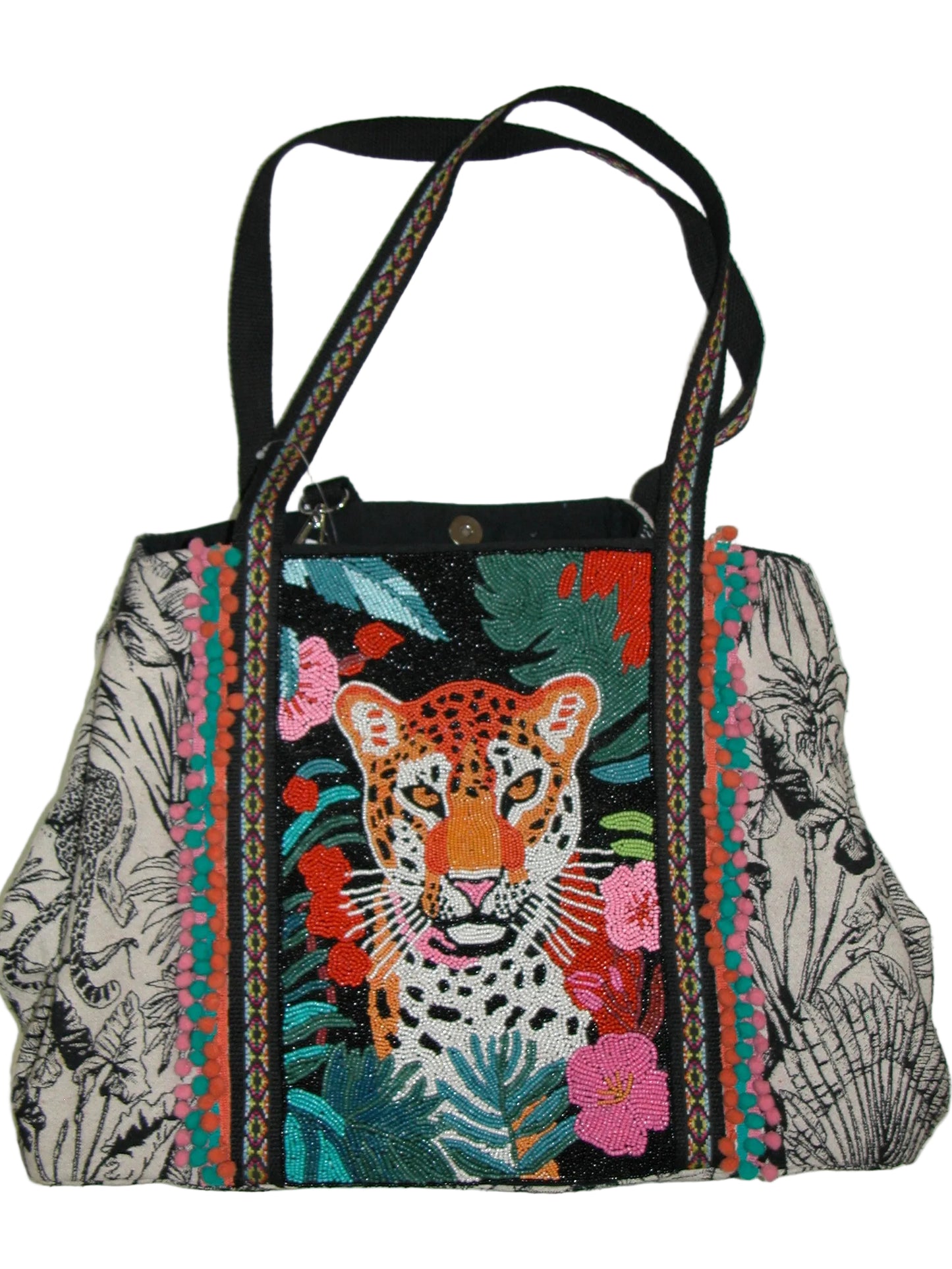 Beaded Leopard Purse Tote GF4967