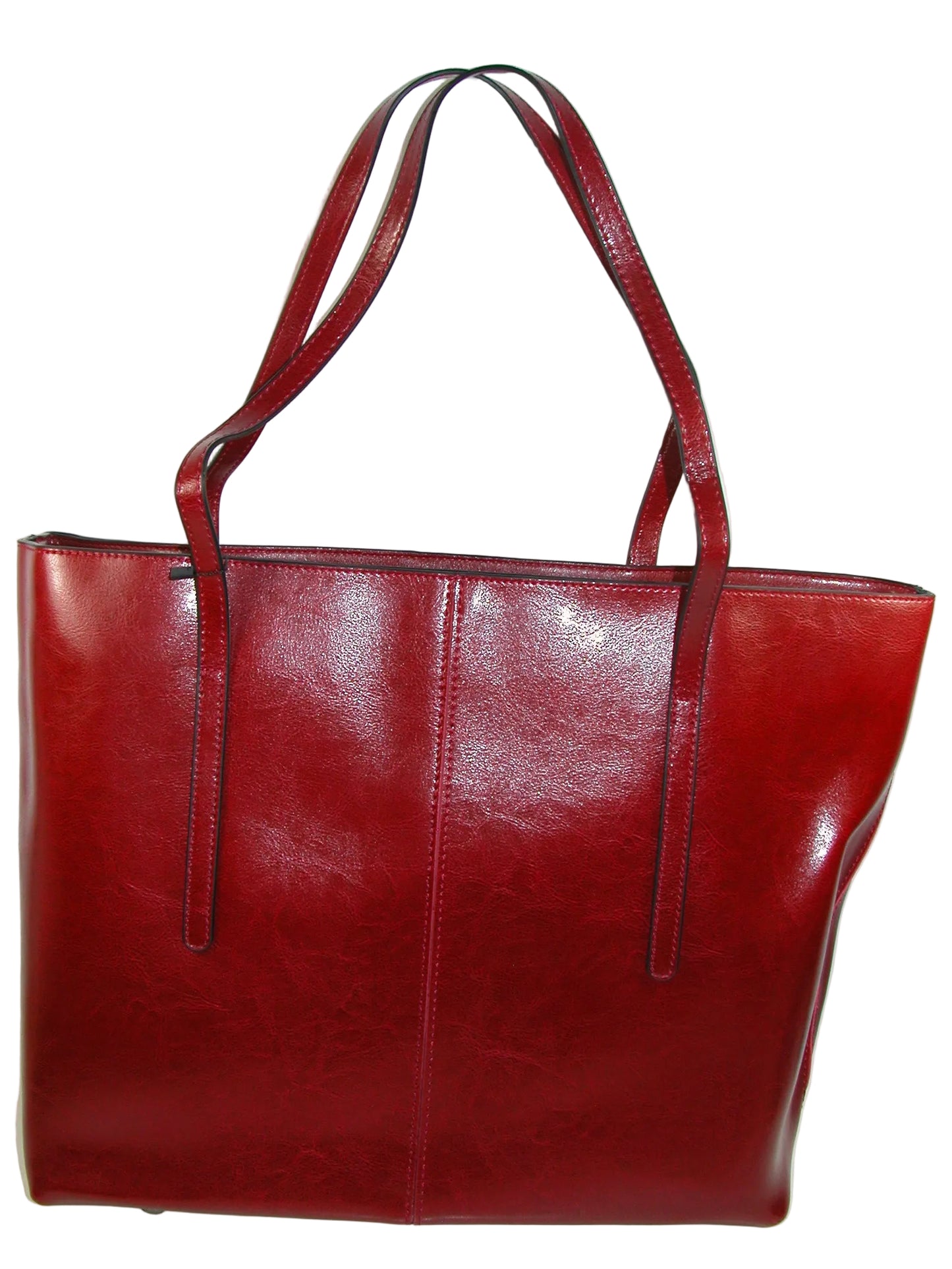 Red Natural Leather Purse Handbag Tote GF4965