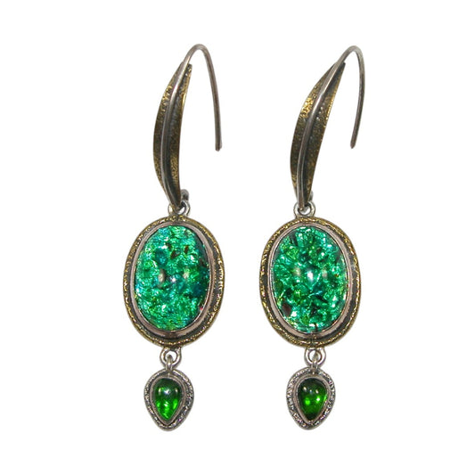 29563 Green Sterling Silver Earrings