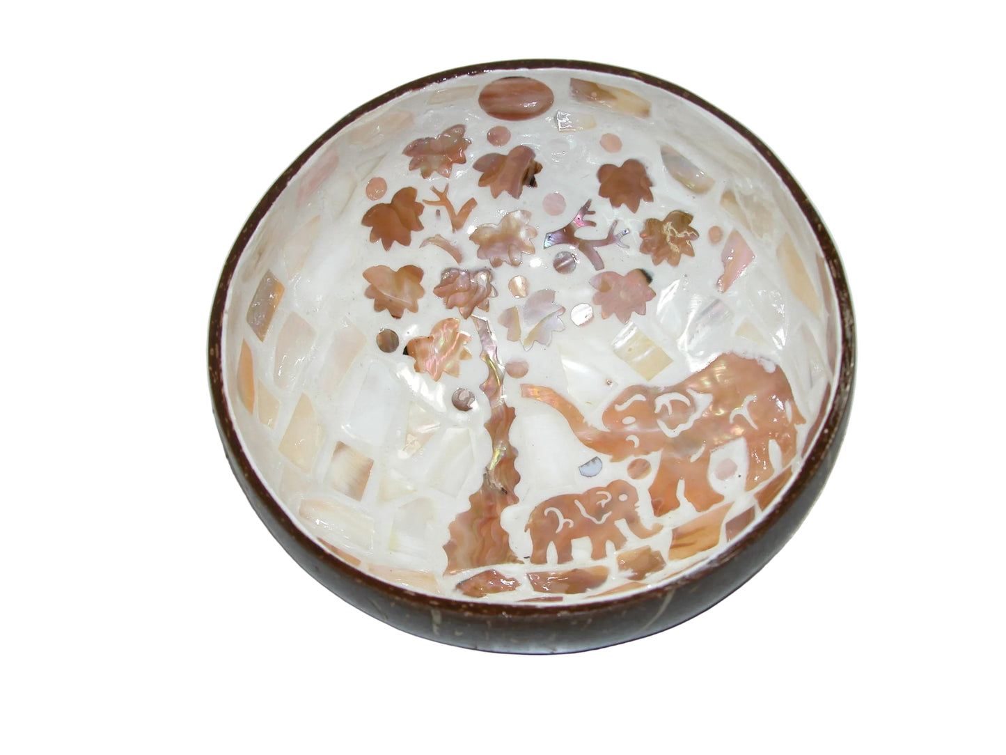 Coconut Inlaid Mother of Pearl Bowl GF4993 Elephant