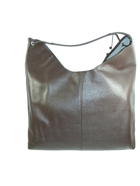 Natural Leather Purse Handbag Tote GF3714 Dark Brown
