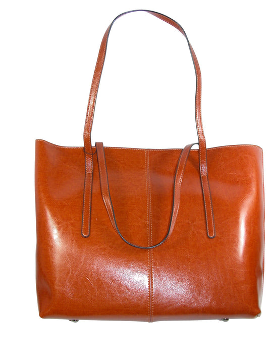 Natural Leather Tote GF3713 Saddle