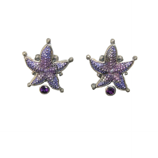339136B Amethyst and Enameled Starfish Sterling Silver