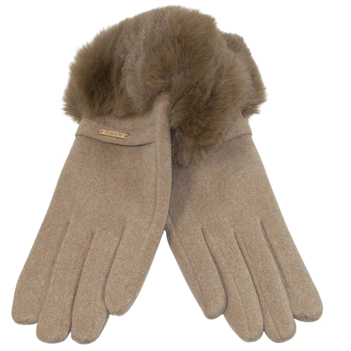 Fur Cuff Gloves GF3745 Taupe