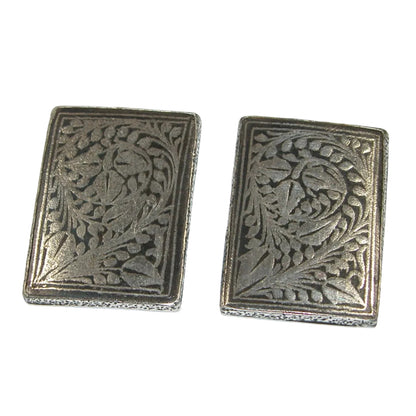 40265 Sterling Silver Koftgari Scroll Engraved Earring