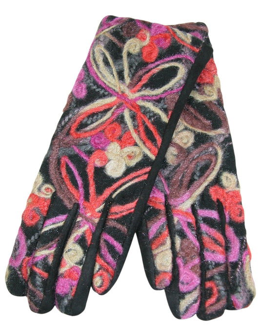 Felted Embroidered Glove GF3758 Pink