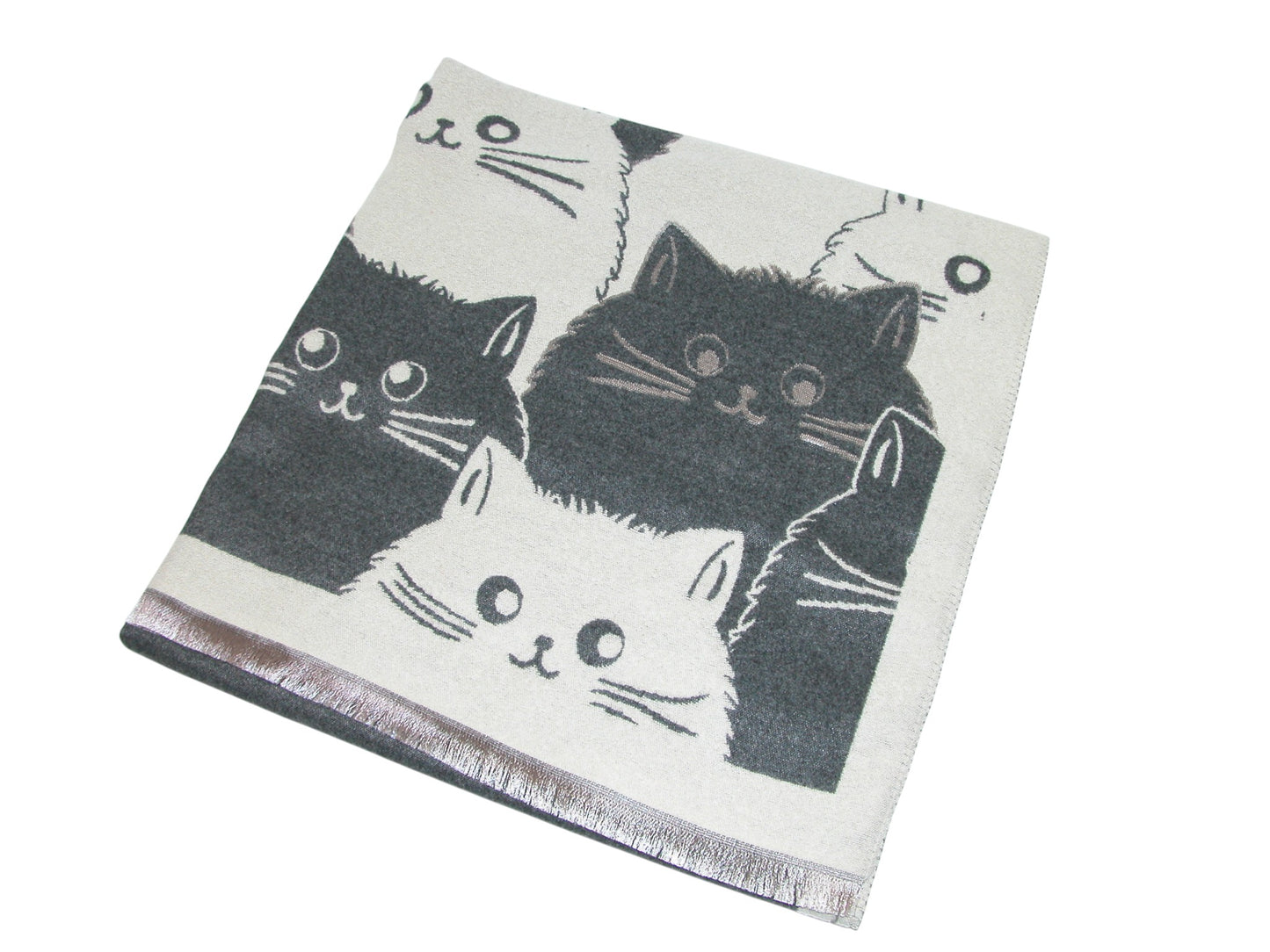 Cat Shawl 2 Tone Outline GF3803 Grey