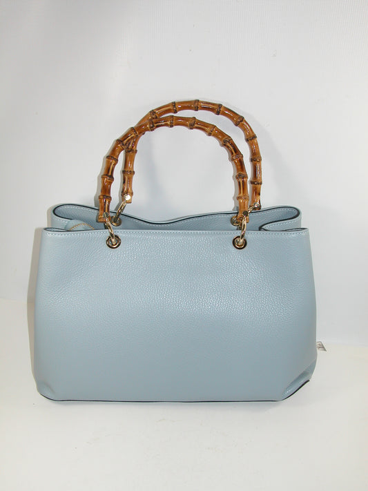 Pale Blue handbag with Bamboo Handle Purse GF1919