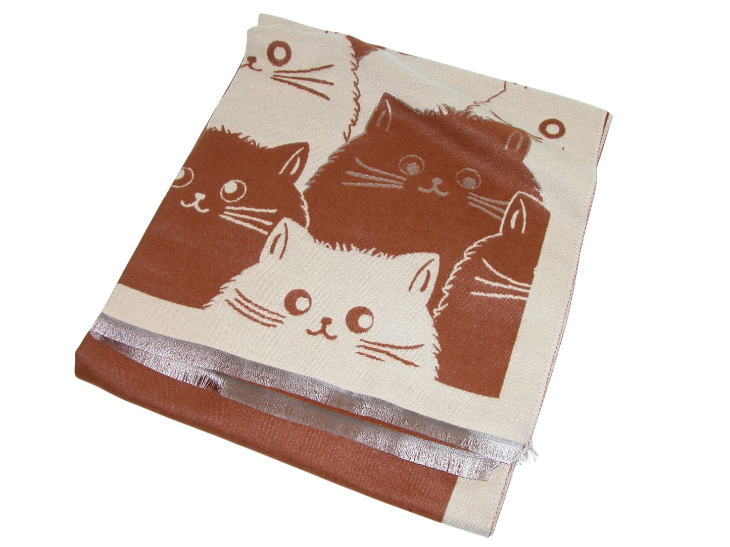 Cat Shawl 2 Tone Outline GF3802 Tan Brown