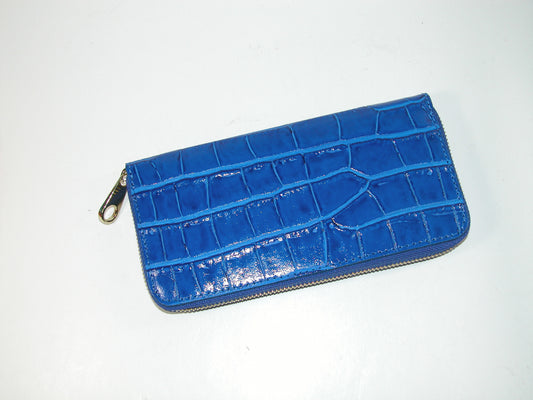 Royal Blue Large Wallet Italian Leather