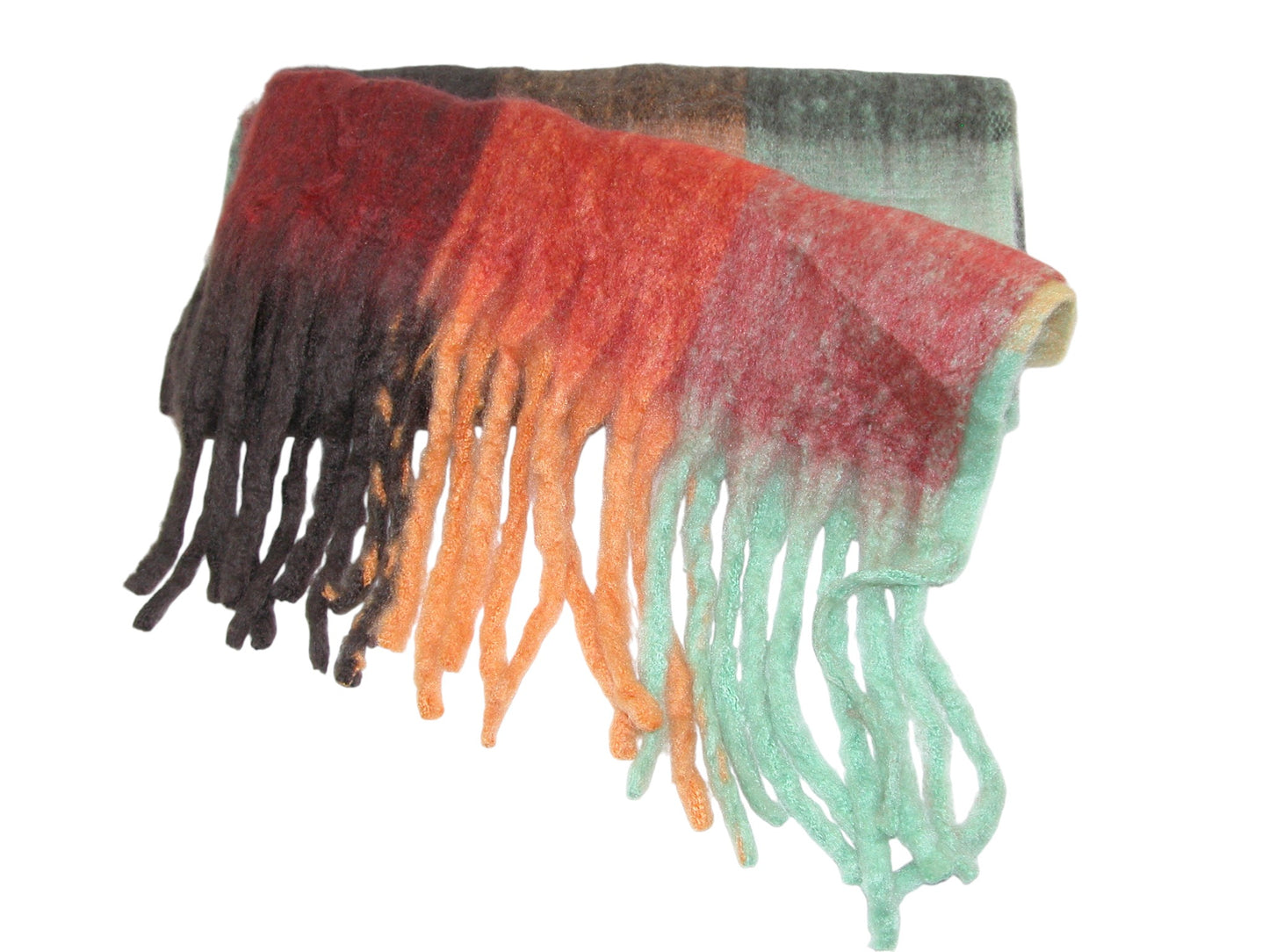 Multi Colored Checkered Knit Scarf GF3811