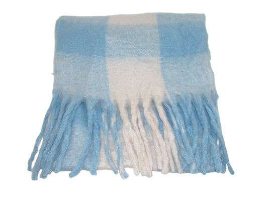 Blue and White Checked Knit GF3809