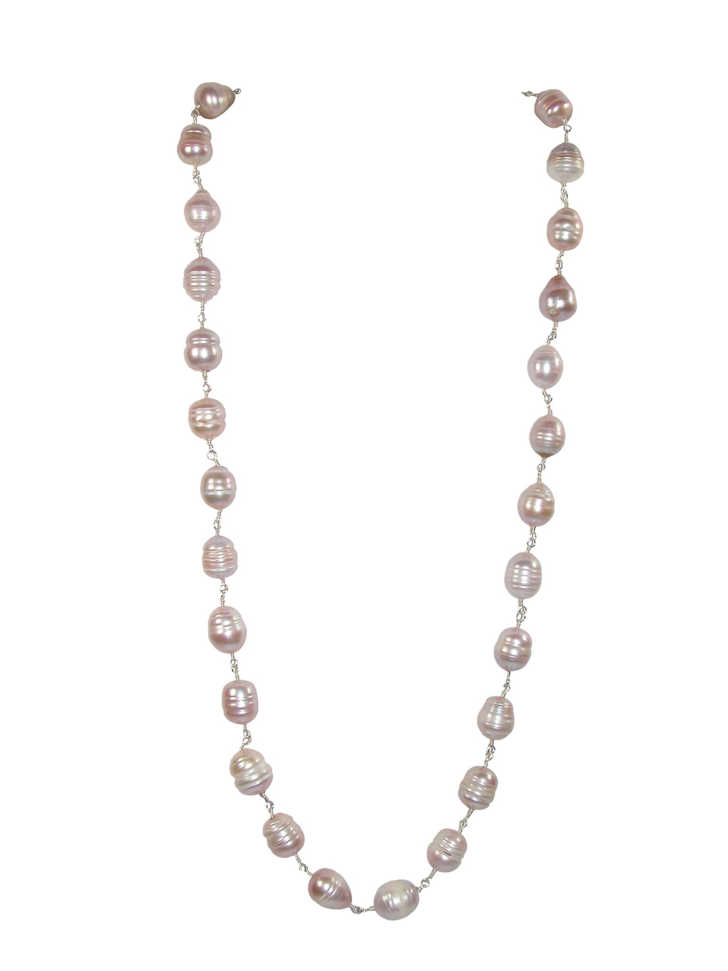 N5564 Pink Freshwater Pearl Jointed Necklace