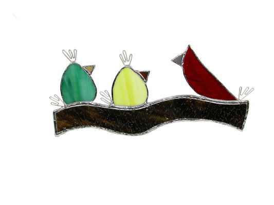 3 Bird Stained Glass by LORI GF3829