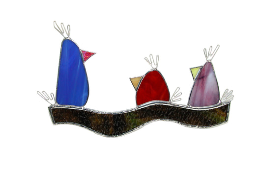 3 Bird Stained Glass by LORI GF3832