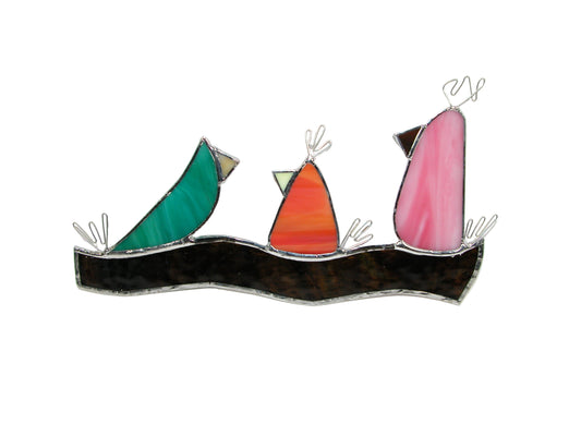 3 Bird Stained Glass by LORI GF3831