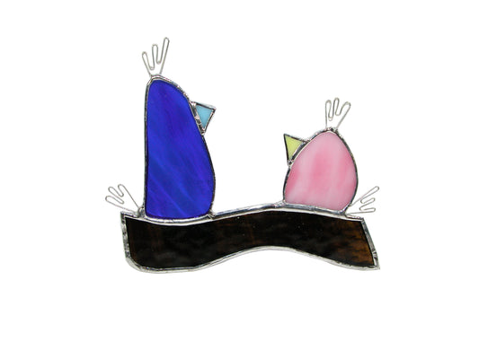 2 Bird Stained Glass by LORI GF3827