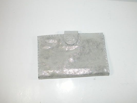 Silver Sueded Leather Wallet Clutch GF3843