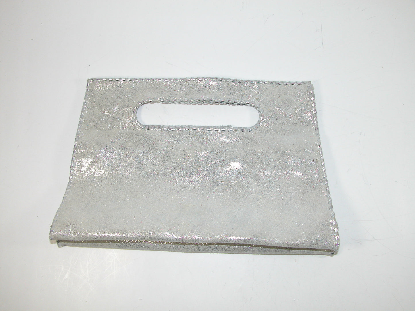 Silver Sueded Leather Clutch Handbag GF3841